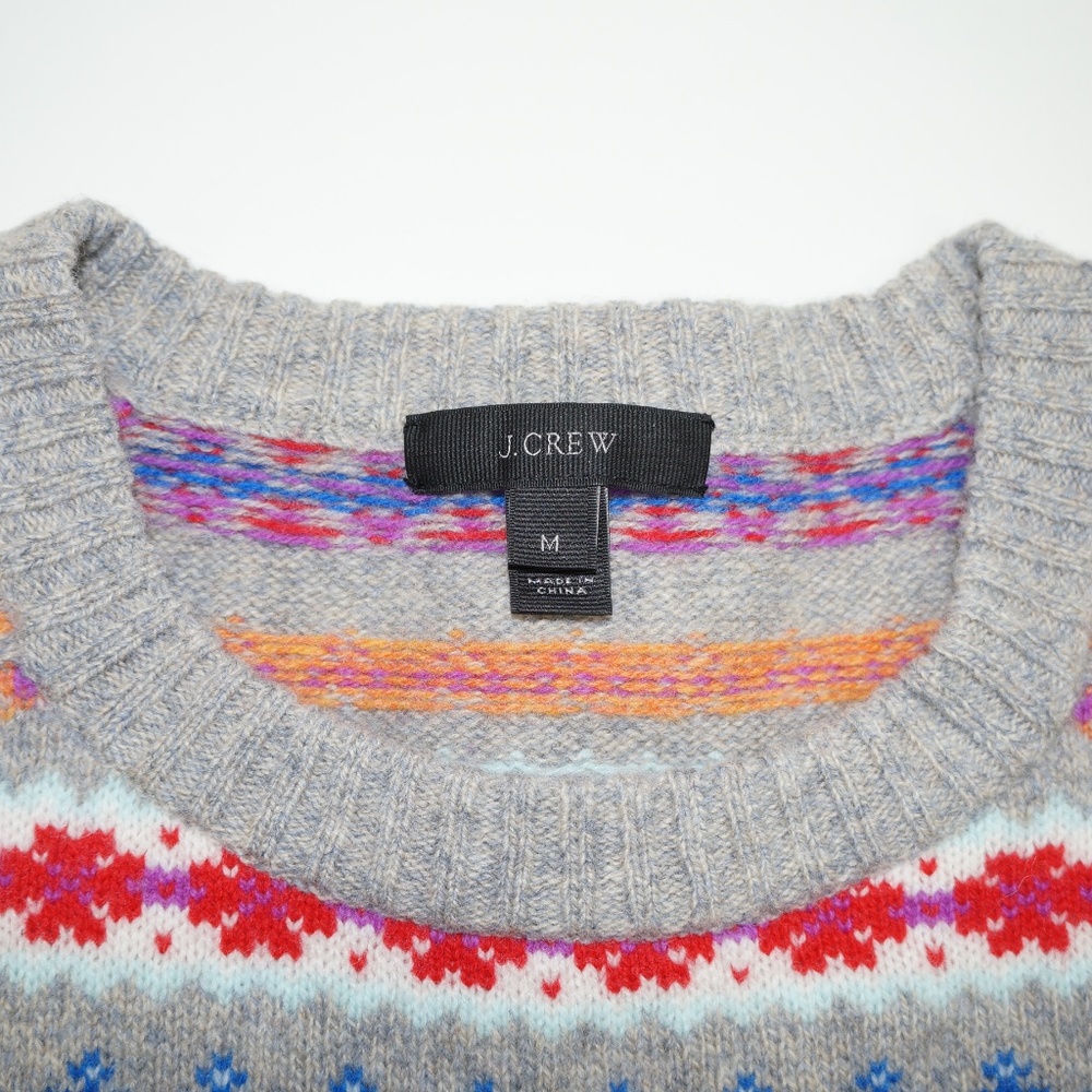 J. Crew Grey Fair Isle Sweater - Picture 3 of 3